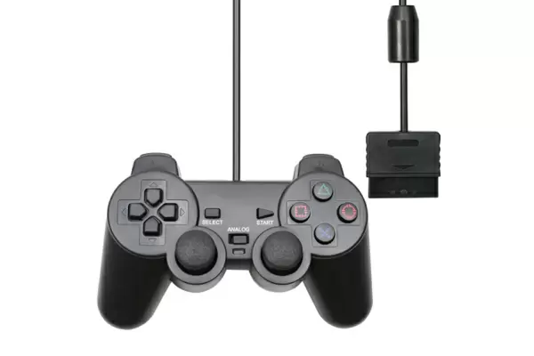 Langallinen PS2-ohjain PlayStation 2:lle - Musta