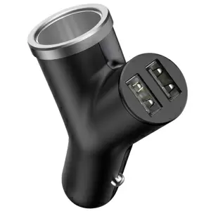 Dual USB  autolaturi tupakansytytin (Musta)