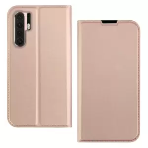 Huawei P30 Pro nahkainen suojakotelo (ruusukulta)