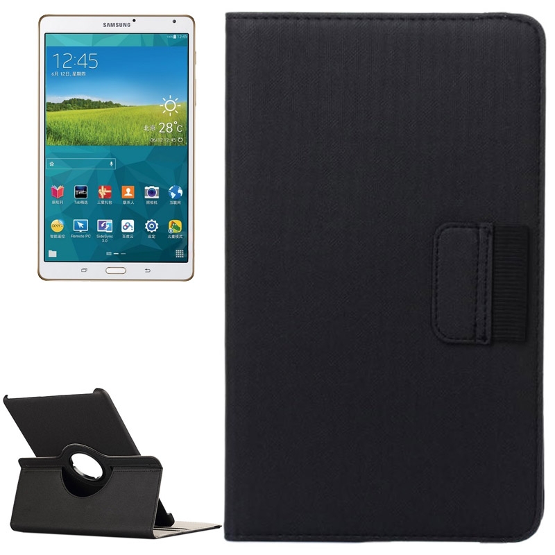 Samsung Galaxy Tab S (SM-T700) 8.4- 360 astetta kääntyvä suojakotelo luottokorttipaikalla (musta)