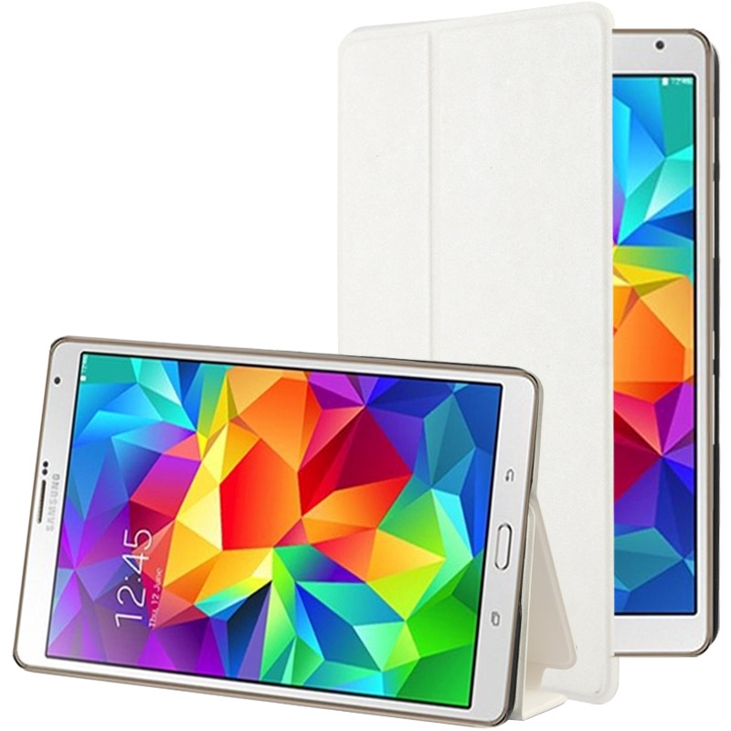 Samsung Galaxy Tab S (SM-T700) 8.4- Mattapintainen nahkakotelo (valkoinen)