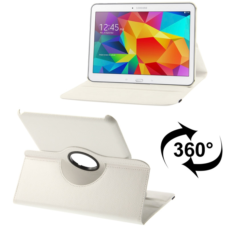 Samsung Galaxy Tab 4 (SM-T530) 10.1- 360 astetta kääntyvä suojakotelo (Valkoinen)