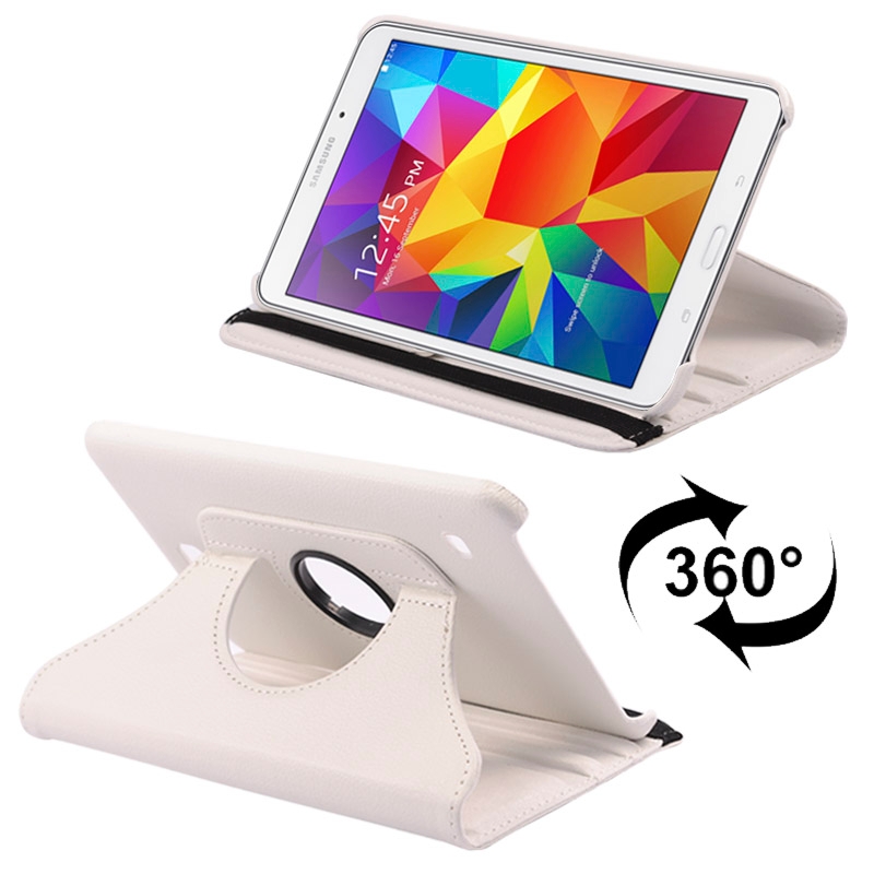 Samsung Galaxy Tab 4 (SM-T330) 8.0- 360 astetta kääntyvä suojakotelo (valkoinen)