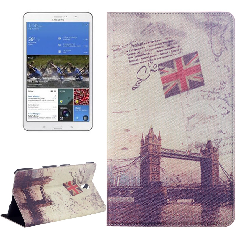 Samsung Galaxy Tab S (SM-T700) 8.4- London Bridge-kuvioinen nahkainen suojakotelo