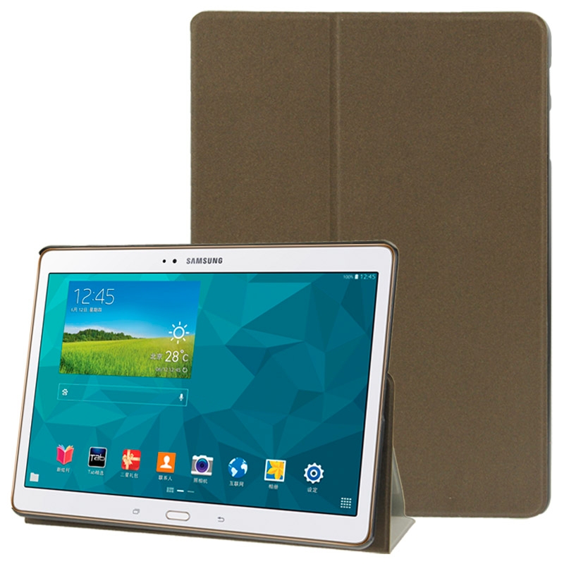 Samsung Galaxy Tab S (SM-T800) 10.5- Mattapintainen nahkakotelo (Ruskea)
