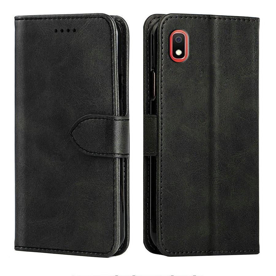 Nokia 5.1 Plus nahkainen suojakotelo (Musta)