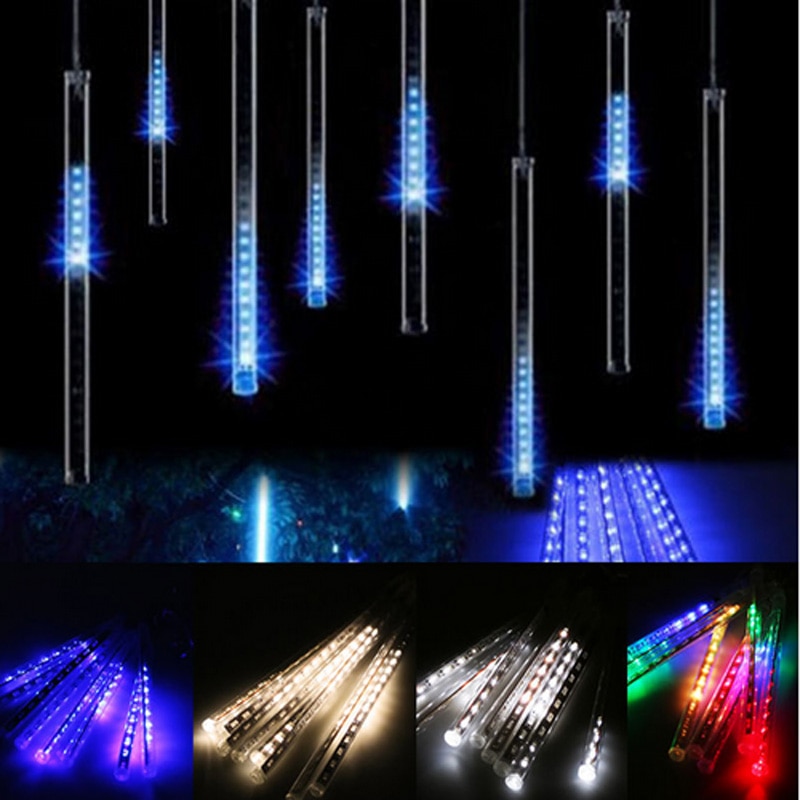 8kpl Meteor Rain LED-sisustusvaloja sininen 50 cm