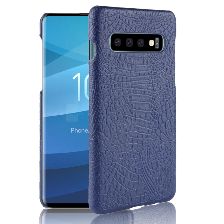 Samsung Galaxy S10 suojakotelo, krokotiilikuvio (sininen)