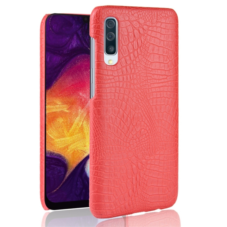 Samsung Galaxy A50 PC + PU-kotelo, krokotiilikuvio (Punainen)