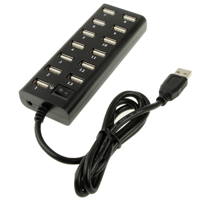 13-porttinen High Speed USB 2.0 Hub USB-jakaja On/Off -kytkimellä