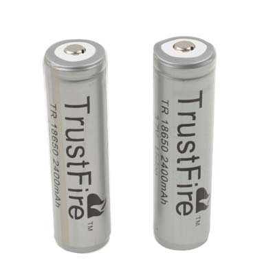 TrustFire 18650 ladattava akku, 2400 mAh, 2 kpl