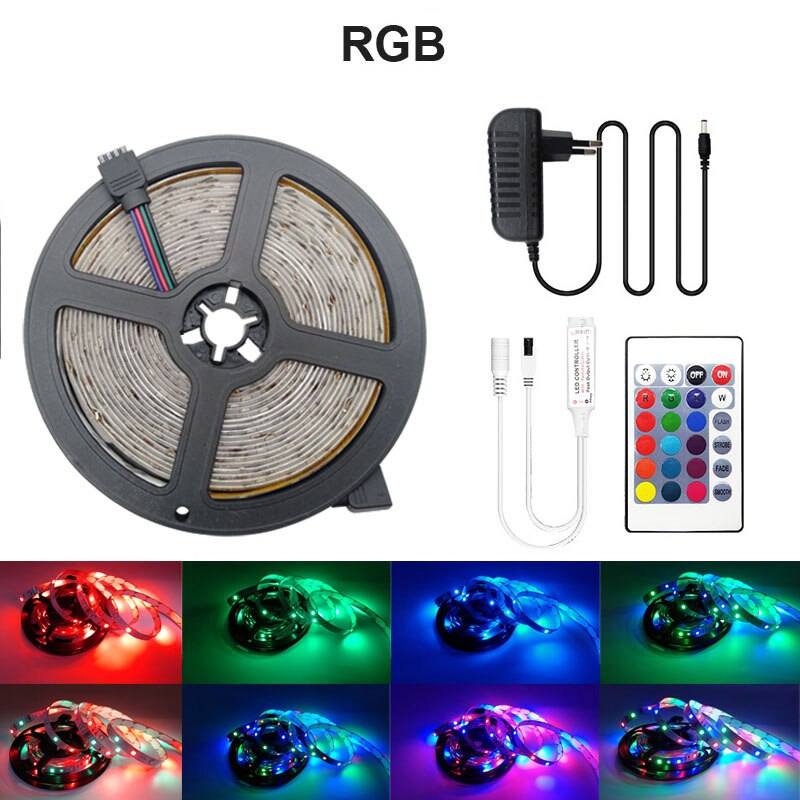 Monivärinen LED-valonauha kaukosäätimellä, 5 m