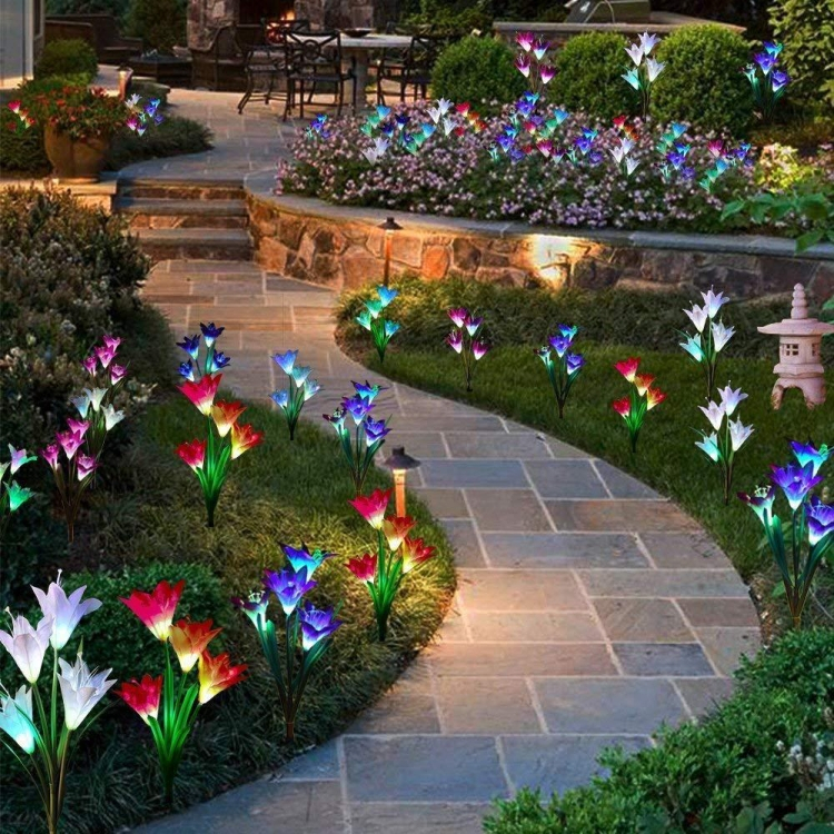Lily Flower Shape IP55 LED-ulkovalo, 2 kpl 