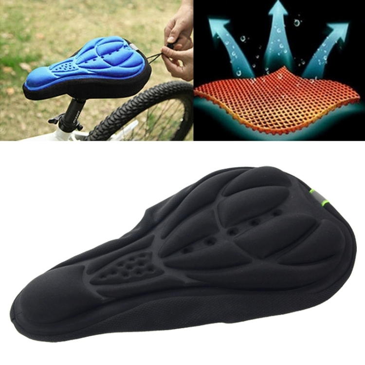 3D silikoni nylon ja geeli polkupyörän satulan suoja (Musta)