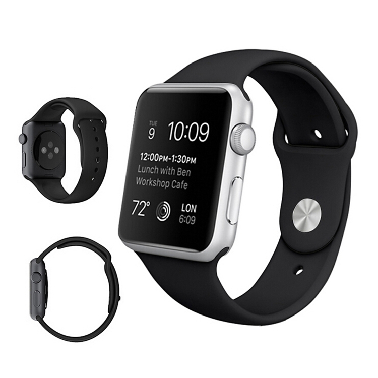 Apple Watch Sport 42 mm kellon ranneke (Musta)