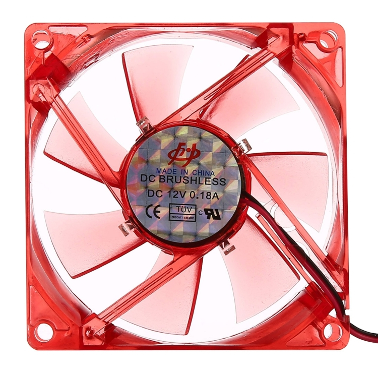 4-napainen tuuletin LED-valolla (Punainen)