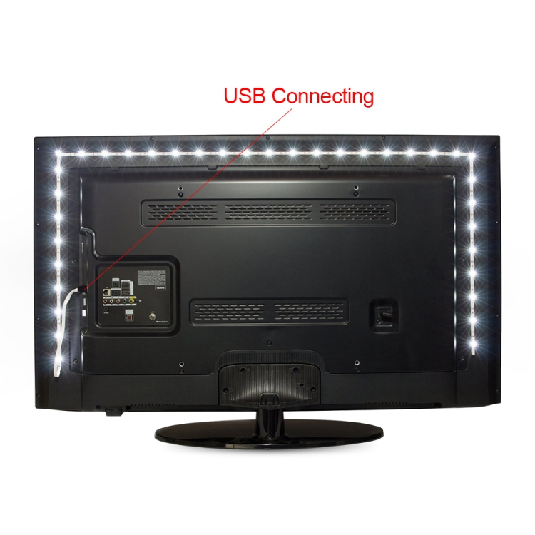 LED-valonauha television, USB, 4 m, lämmin valkoinen