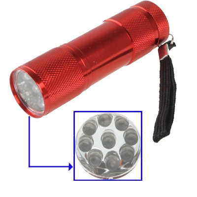 9 LED Mini Portable Flashlight(Red)