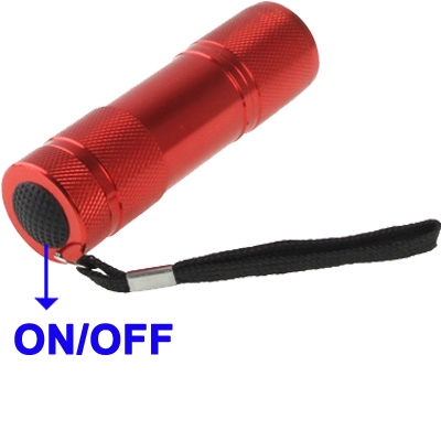 LED-käsivalaisin 9 Lediä (taskulamppu), Punainen