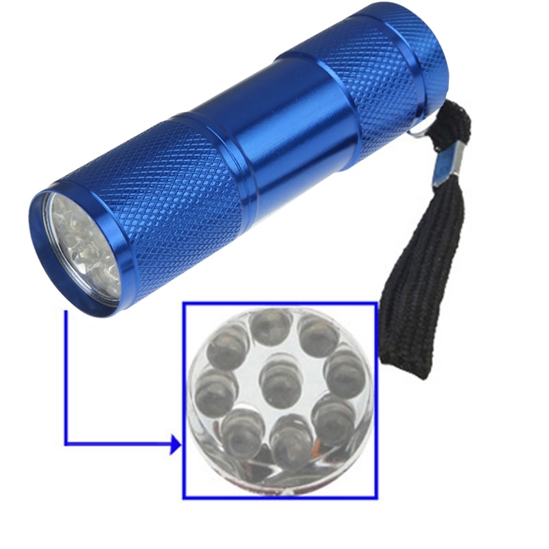 9 LED Mini Portable Flashlight(Dark Blue)