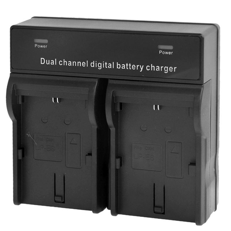 Dual Channel Digital Battery Charger for Canon LP-E6