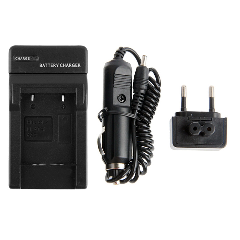 Laturi ja autolaturi Olympus Li-40B / Li-42B / Nikon EN-EL10 akuille