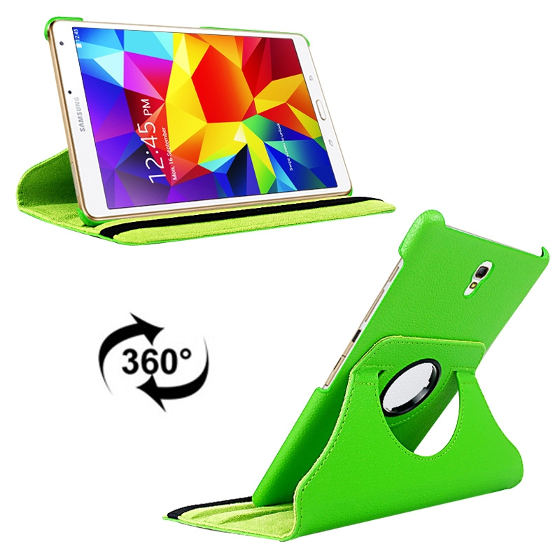 Litchi Texture 360 Degree Rotation Leather Case with 2 Gears Holder & Sleep / Wake-up Function for Samsung Galaxy Tab S 8.4 / T700(Green)