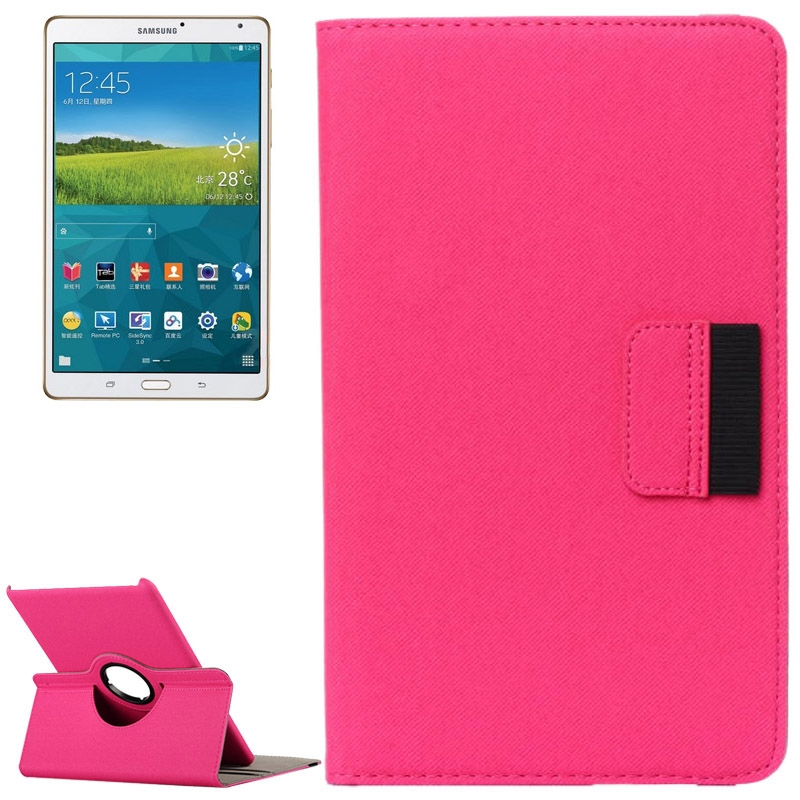 Samsung Galaxy Tab S (SM-T700) 8.4- 360 astetta kääntyvä suojakotelo luottokorttipaikalla (Magenta)