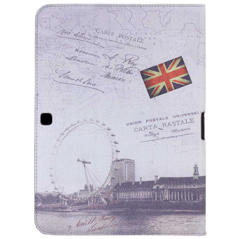 Samsung Galaxy Tab 4 (SM-T530) 10.1- London Eye-kuvioinen nahkainen suojakotelo