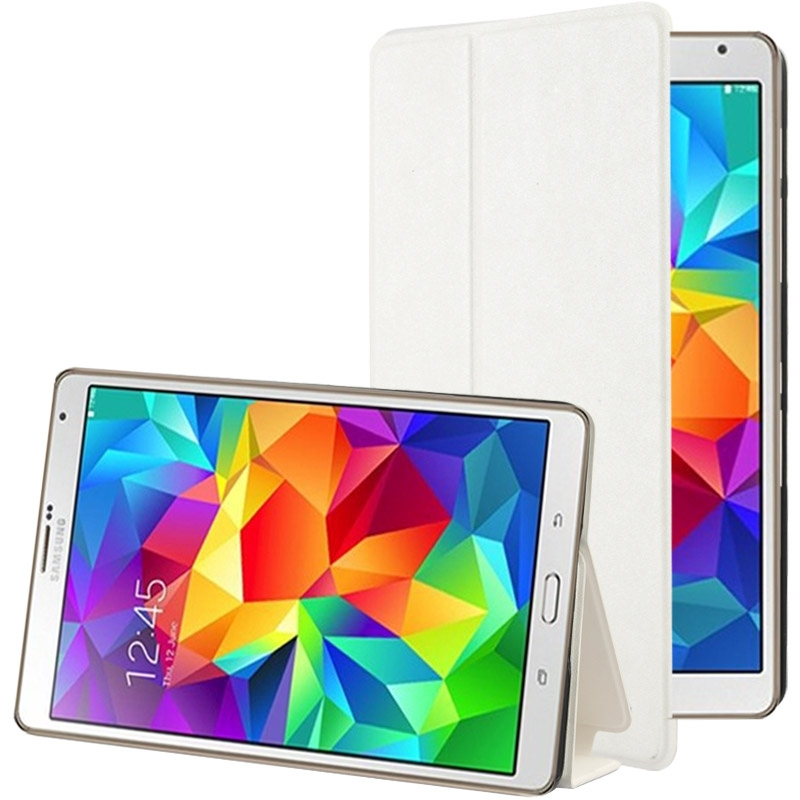Frosted Texture Flip Leather Case with Holder for Samsung Galaxy Tab S 8.4 / T700 (White)