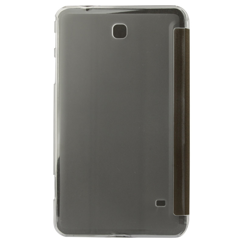 Samsung Galaxy Tab 4 (SM-T330) 8.0- Mattapintainen nahkasuoja ja läpinäkyvä muovikotelo (ruskea)
