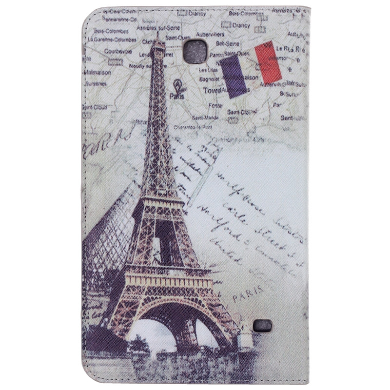 Samsung Galaxy Tab 4 (SM-T330) 8.0- Eiffel Torni-kuvioinen nahkainen suojakotelo