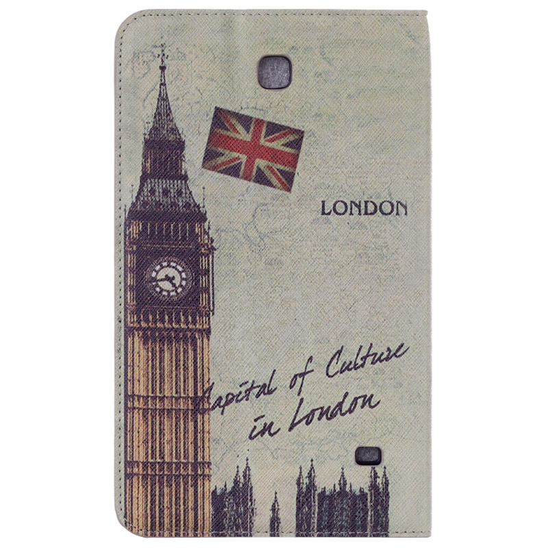 Samsung Galaxy Tab 4 (SM-T330) 8.0- Big Ben-kuvioinen nahkainen suojakotelo