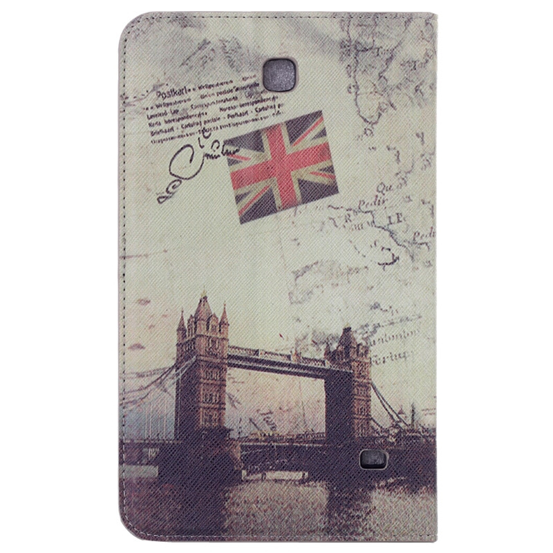Samsung Galaxy Tab 4 (SM-T330) 8.0- London Bridge-kuvioinen nahkainen suojakotelo