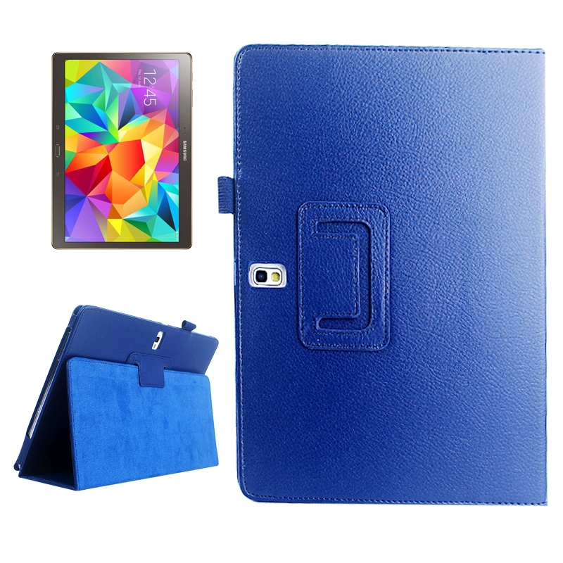 Samsung Galaxy Tab S (SM-T800) 10.5- nahkainen suojakotelo (sininen)