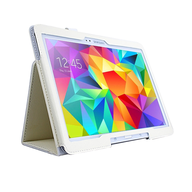Samsung Galaxy Tab S (SM-T800) 10.5- nahkainen suojakotelo (valkoinen)
