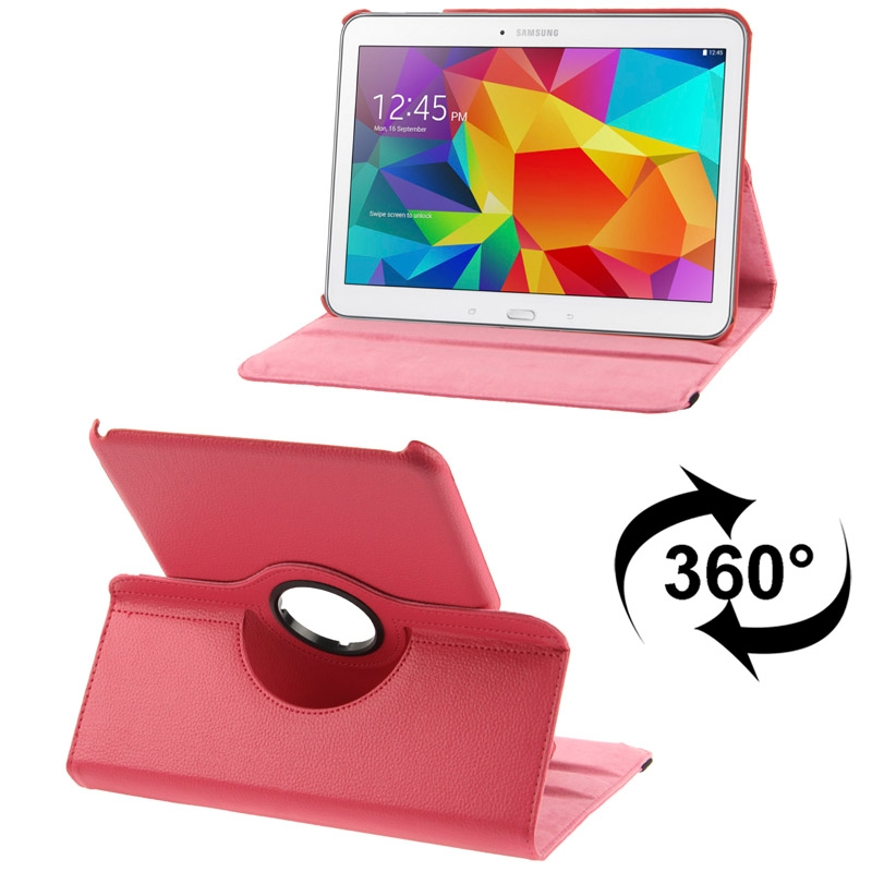Samsung Galaxy Tab 4 (SM-T530) 10.1- 360 astetta kääntyvä suojakotelo (Magenta)
