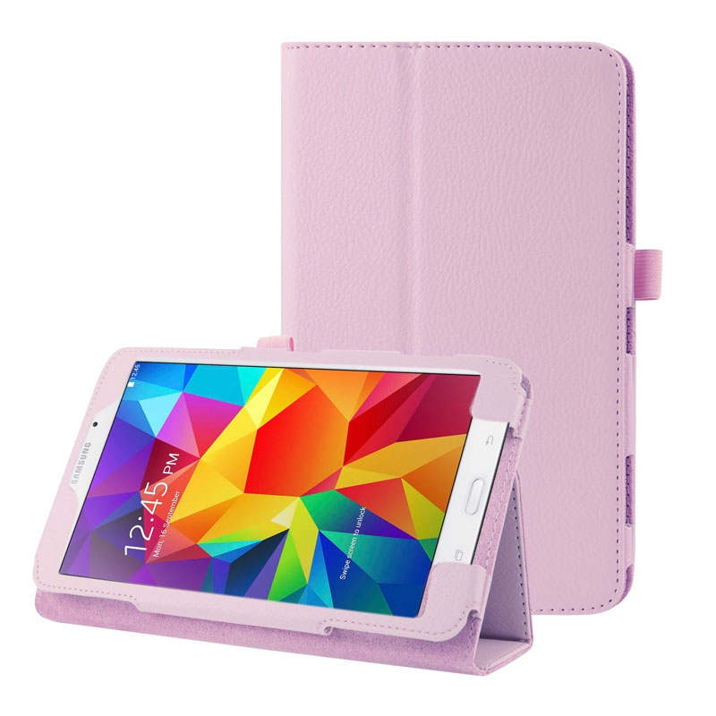 Samsung Galaxy Tab 4 (SM-T330) 8.0- nahkainen suojakotelo(vaaleanpunainen)