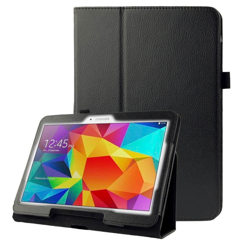 Litchi Texture Flip Leather Case with Holder for Samsung Galaxy Tab 4 10.1 / T530 (Black)