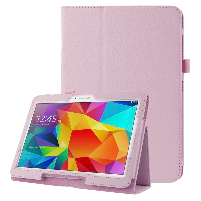 Litchi Texture Flip Leather Case with Holder for Samsung Galaxy Tab 4 10.1 / T530 (Pink)