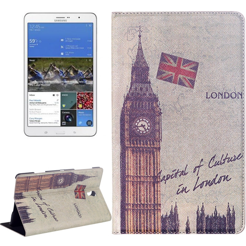 London Big Ben Pattern Flip Leather Case with Holder for Samsung Galaxy Tab S 8.4 / T700