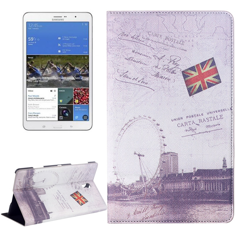 Samsung Galaxy Tab S (SM-T700) 8.4- London Eye-kuvioinen nahkainen suojakotelo