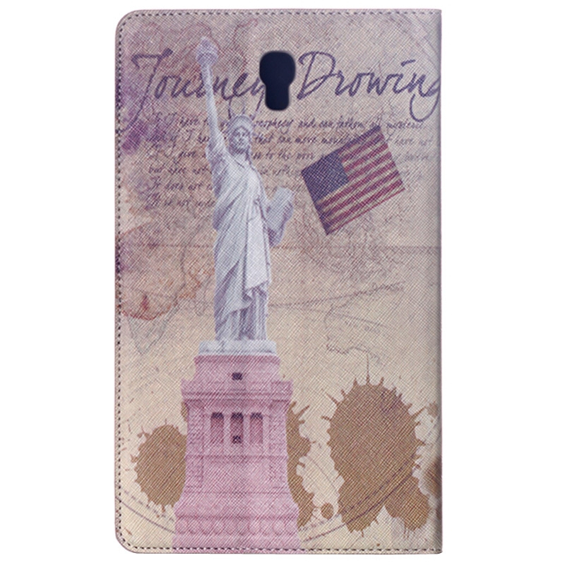 Samsung Galaxy Tab S (SM-T700) 8.4- Vapaudenpatsas-kuvioinen nahkainen suojakotelo