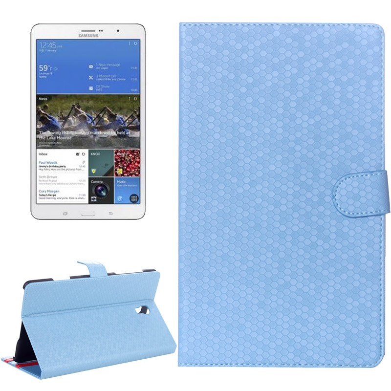 Honeycomb Texture Flip Leather Case with Holder for Samsung Galaxy Tab S 8.4 / T700(Blue)