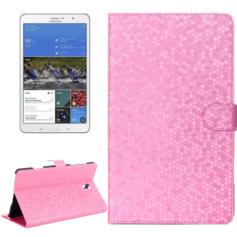 Honeycomb Texture Flip Leather Case with Holder for Samsung Galaxy Tab S 8.4 / T700(Magenta)