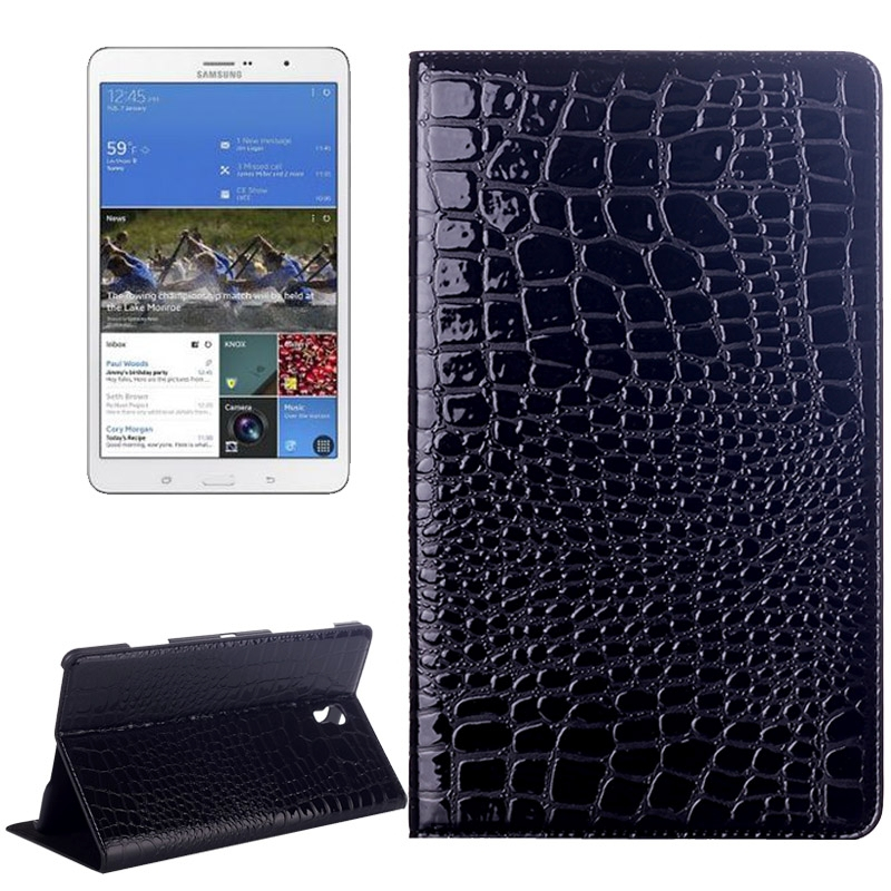 Samsung Galaxy Tab S (SM-T700) 8.4- Krokotiilikuvioinen nahkainen suojakotelo (musta)