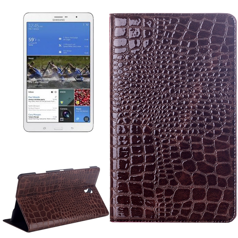 Samsung Galaxy Tab S (SM-T700) 8.4- Krokotiilikuvioinen nahkainen suojakotelo (ruskea)