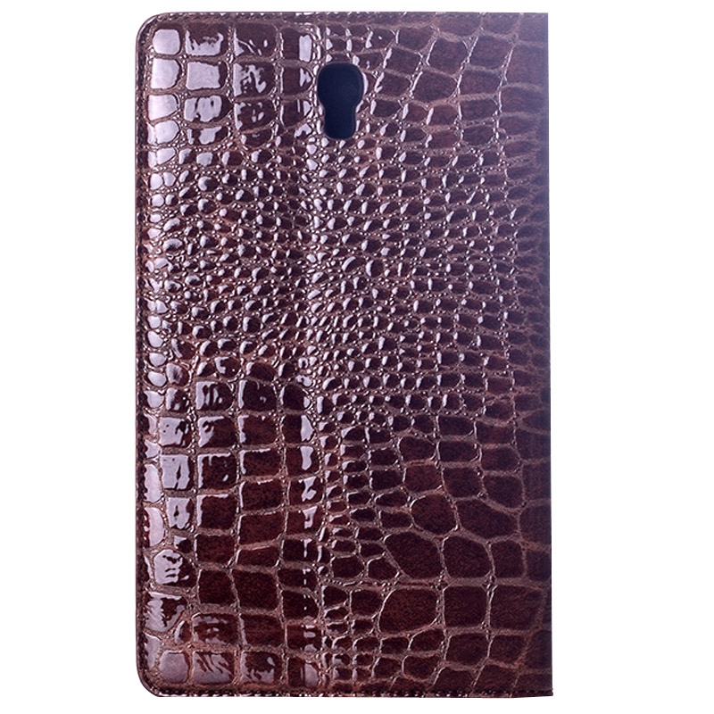 Samsung Galaxy Tab S (SM-T700) 8.4- Krokotiilikuvioinen nahkainen suojakotelo (ruskea)