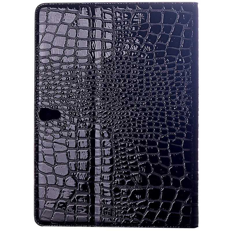 Samsung Galaxy Tab S (SM-T800) 10.5- Krokotiilikuvioinen nahkainen suojakotelo (musta)
