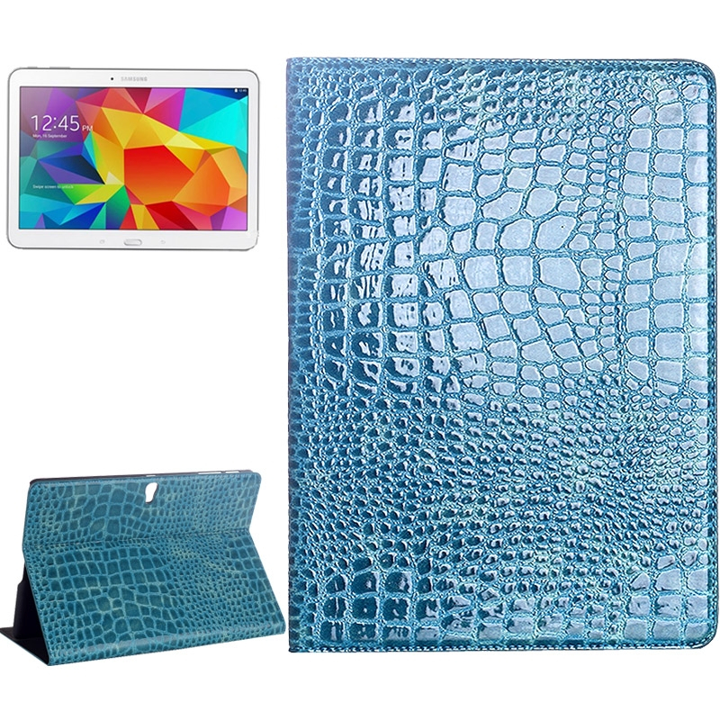 Samsung Galaxy Tab S (SM-T800) 10.5- Krokotiilikuvioinen nahkainen suojakotelo (sininen)